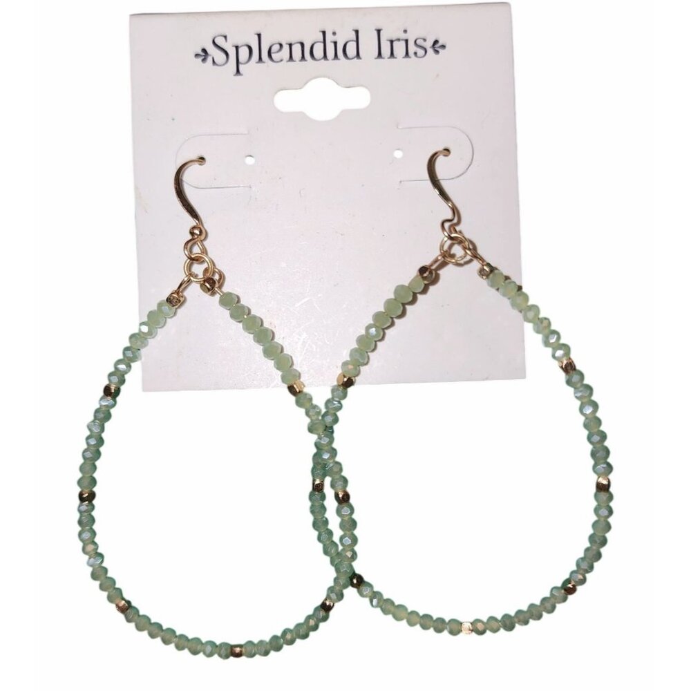 NEW Splendid Iris Teardrop Beaded Dangle Drop Earrings Fashion Jewelry Iridescen